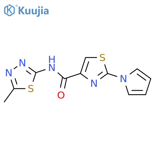 N-(5-methyl-1,3,4-thiadiazol-2-yl)-2-(1H-pyrrol-1-yl)-1,3-thiazole-4-carboxamide structure