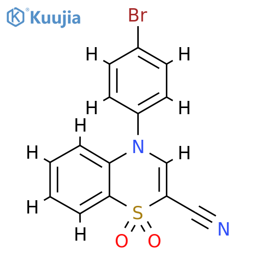 4-(4-bromophenyl)-1,1-dioxo-4H-1lambda6,4-benzothiazine-2-carbonitrile structure