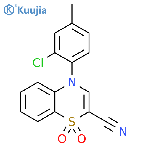 4-(2-chloro-4-methylphenyl)-1,1-dioxo-4H-1lambda6,4-benzothiazine-2-carbonitrile structure