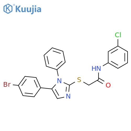 2-{[5-(4-bromophenyl)-1-phenyl-1H-imidazol-2-yl]sulfanyl}-N-(3-chlorophenyl)acetamide structure