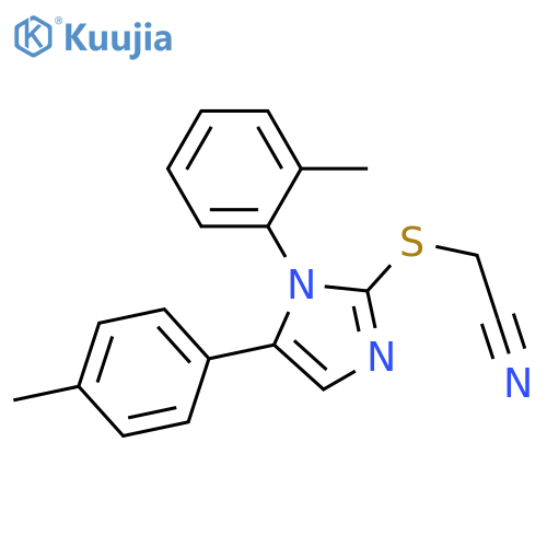 2-{[1-(2-methylphenyl)-5-(4-methylphenyl)-1H-imidazol-2-yl]sulfanyl}acetonitrile structure