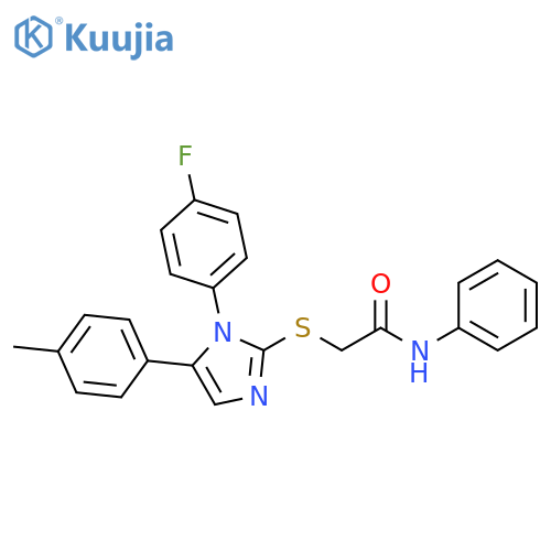 2-{[1-(4-fluorophenyl)-5-(4-methylphenyl)-1H-imidazol-2-yl]sulfanyl}-N-phenylacetamide structure