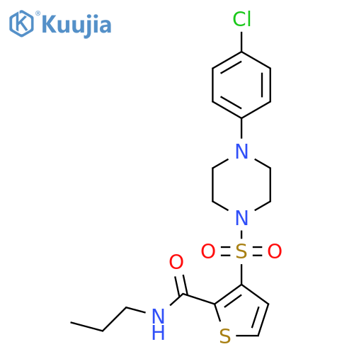 3-{[4-(4-chlorophenyl)piperazin-1-yl]sulfonyl}-N-propylthiophene-2-carboxamide structure