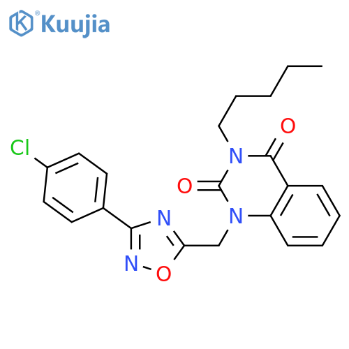 1-{[3-(4-chlorophenyl)-1,2,4-oxadiazol-5-yl]methyl}-3-pentyl-1,2,3,4-tetrahydroquinazoline-2,4-dione structure