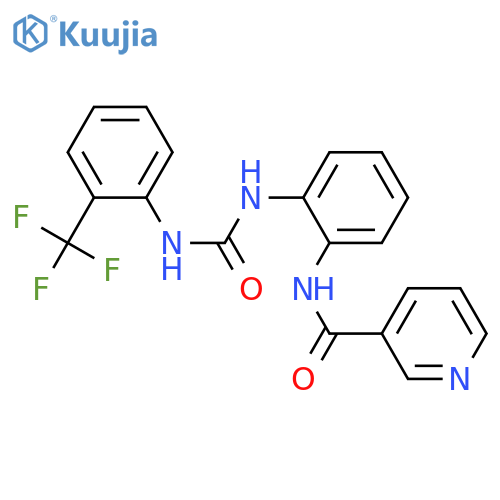 N-2-({2-(trifluoromethyl)phenylcarbamoyl}amino)phenylpyridine-3-carboxamide structure