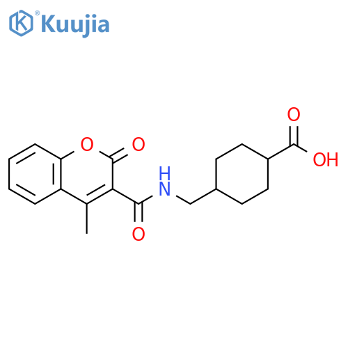 4-{(4-methyl-2-oxo-2H-chromen-3-yl)formamidomethyl}cyclohexane-1-carboxylic acid structure