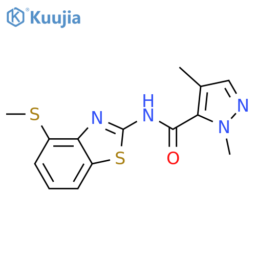 1,4-dimethyl-N-4-(methylsulfanyl)-1,3-benzothiazol-2-yl-1H-pyrazole-5-carboxamide structure