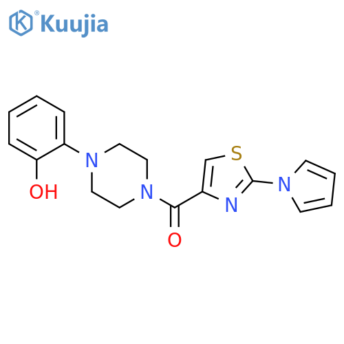 2-{4-2-(1H-pyrrol-1-yl)-1,3-thiazole-4-carbonylpiperazin-1-yl}phenol structure