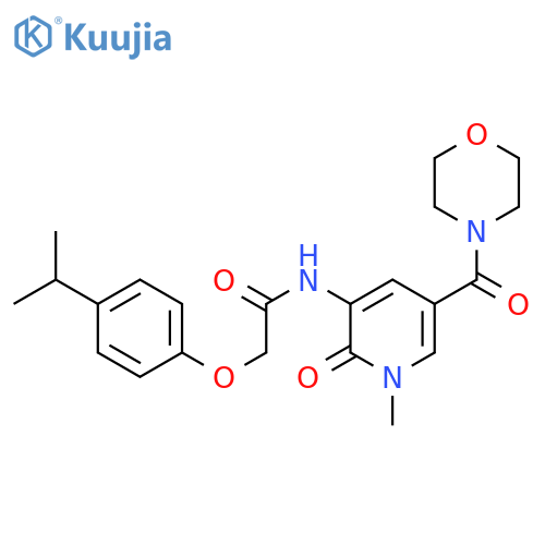 N-[1-methyl-5-(morpholine-4-carbonyl)-2-oxo-1,2-dihydropyridin-3-yl]-2-[4-(propan-2-yl)phenoxy]acetamide structure