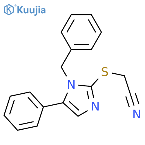 2-[(1-benzyl-5-phenyl-1H-imidazol-2-yl)sulfanyl]acetonitrile structure