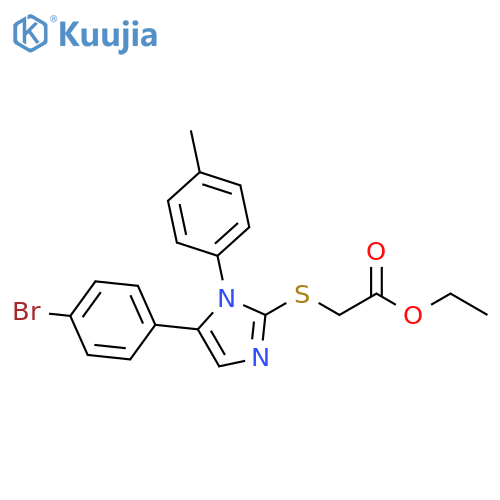 ethyl 2-{[5-(4-bromophenyl)-1-(4-methylphenyl)-1H-imidazol-2-yl]sulfanyl}acetate structure