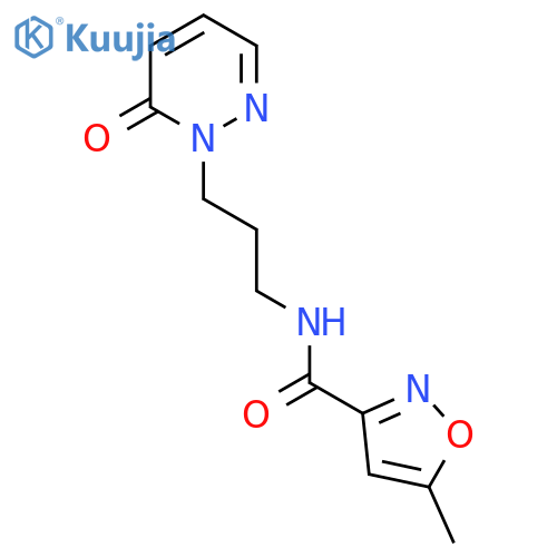 5-methyl-N-3-(6-oxo-1,6-dihydropyridazin-1-yl)propyl-1,2-oxazole-3-carboxamide structure
