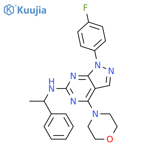 1-(4-fluorophenyl)-4-(morpholin-4-yl)-N-(1-phenylethyl)-1H-pyrazolo3,4-dpyrimidin-6-amine structure