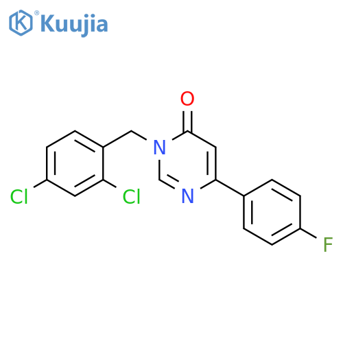 3-(2,4-dichlorophenyl)methyl-6-(4-fluorophenyl)-3,4-dihydropyrimidin-4-one structure