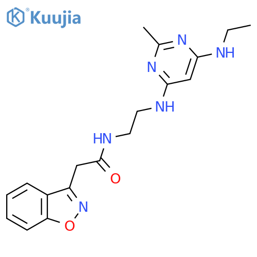 2-(1,2-benzoxazol-3-yl)-N-(2-{6-(ethylamino)-2-methylpyrimidin-4-ylamino}ethyl)acetamide structure