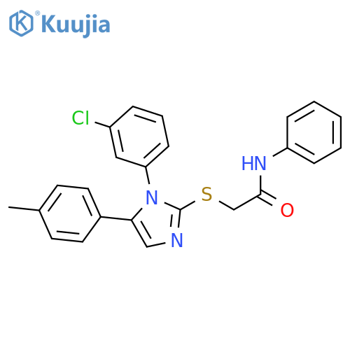 2-{[1-(3-chlorophenyl)-5-(4-methylphenyl)-1H-imidazol-2-yl]sulfanyl}-N-phenylacetamide structure