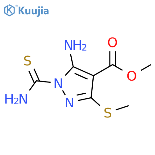 methyl 5-amino-1-carbamothioyl-3-(methylsulfanyl)-1H-pyrazole-4-carboxylate structure
