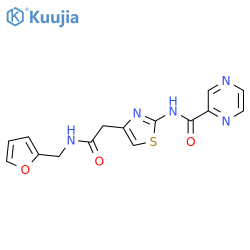 N-4-({(furan-2-yl)methylcarbamoyl}methyl)-1,3-thiazol-2-ylpyrazine-2-carboxamide structure