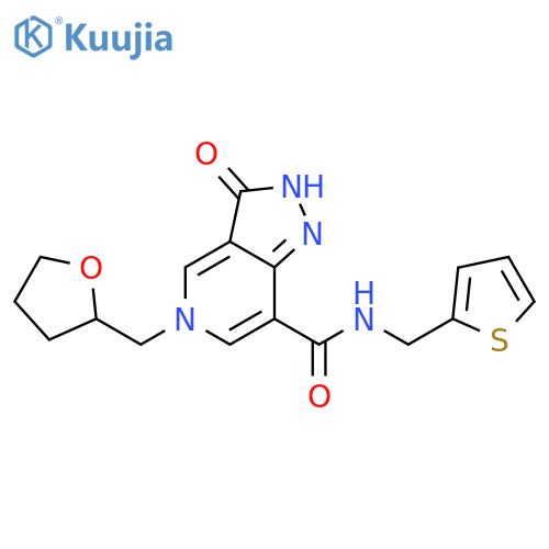 3-oxo-5-(oxolan-2-yl)methyl-N-(thiophen-2-yl)methyl-2H,3H,5H-pyrazolo4,3-cpyridine-7-carboxamide structure