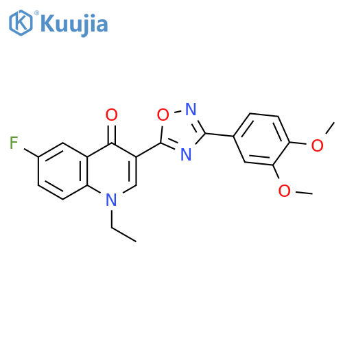 3-[3-(3,4-dimethoxyphenyl)-1,2,4-oxadiazol-5-yl]-1-ethyl-6-fluoro-1,4-dihydroquinolin-4-one structure