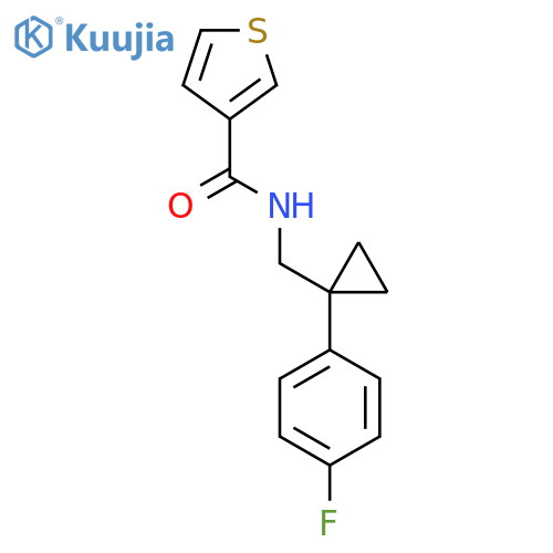 N-{1-(4-fluorophenyl)cyclopropylmethyl}thiophene-3-carboxamide structure