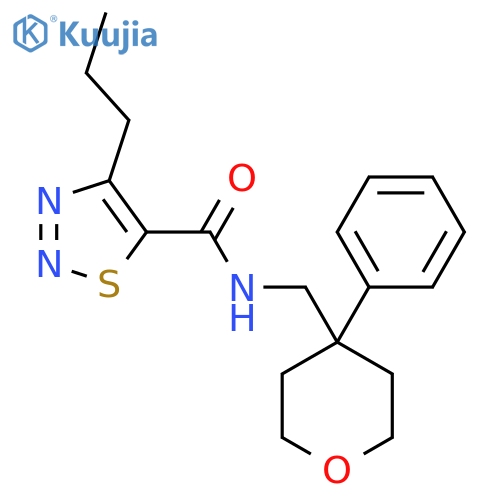 N-(4-phenyloxan-4-yl)methyl-4-propyl-1,2,3-thiadiazole-5-carboxamide structure