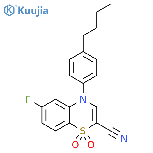 4-(4-butylphenyl)-6-fluoro-1,1-dioxo-4H-1lambda6,4-benzothiazine-2-carbonitrile structure
