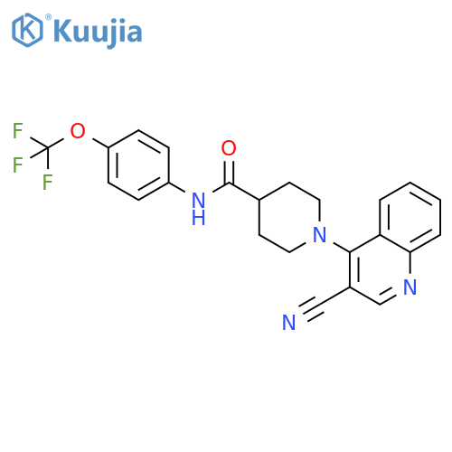 1-(3-cyanoquinolin-4-yl)-N-[4-(trifluoromethoxy)phenyl]piperidine-4-carboxamide structure