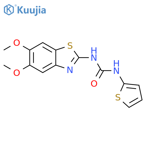 3-(5,6-dimethoxy-1,3-benzothiazol-2-yl)-1-(thiophen-2-yl)urea structure