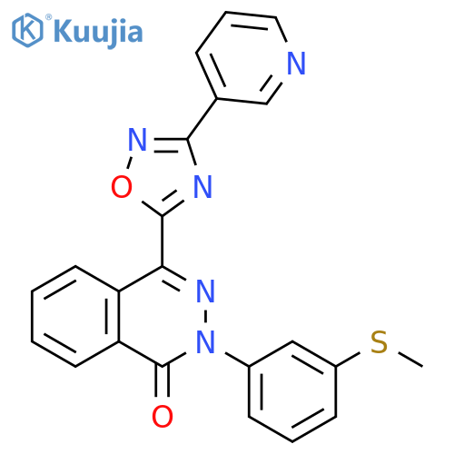 2-[3-(methylsulfanyl)phenyl]-4-[3-(pyridin-3-yl)-1,2,4-oxadiazol-5-yl]-1,2-dihydrophthalazin-1-one structure