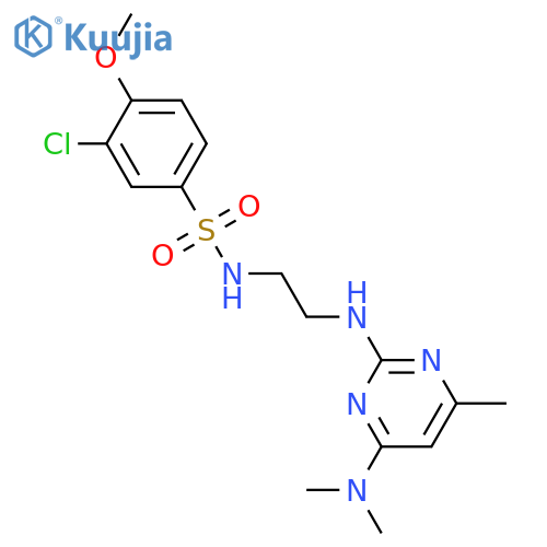 3-chloro-N-(2-{4-(dimethylamino)-6-methylpyrimidin-2-ylamino}ethyl)-4-methoxybenzene-1-sulfonamide structure