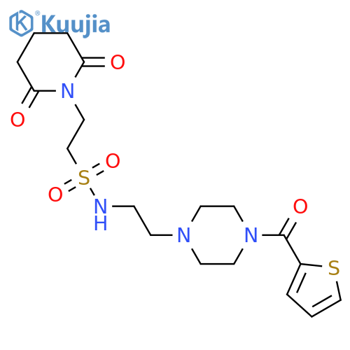 2-(2,6-dioxopiperidin-1-yl)-N-{2-4-(thiophene-2-carbonyl)piperazin-1-ylethyl}ethane-1-sulfonamide structure