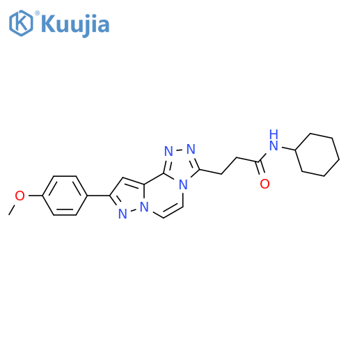 N-Cyclohexyl-9-(4-methoxyphenyl)pyrazolo[5,1-c]-1,2,4-triazolo[4,3-a]pyrazine-3-propanamide structure