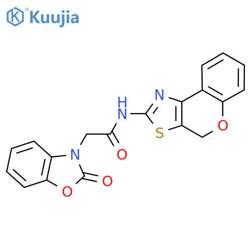 N-{4H-chromeno4,3-d1,3thiazol-2-yl}-2-(2-oxo-2,3-dihydro-1,3-benzoxazol-3-yl)acetamide structure