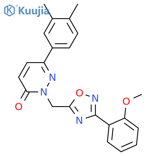 6-(3,4-dimethylphenyl)-2-{[3-(2-methoxyphenyl)-1,2,4-oxadiazol-5-yl]methyl}-2,3-dihydropyridazin-3-one structure