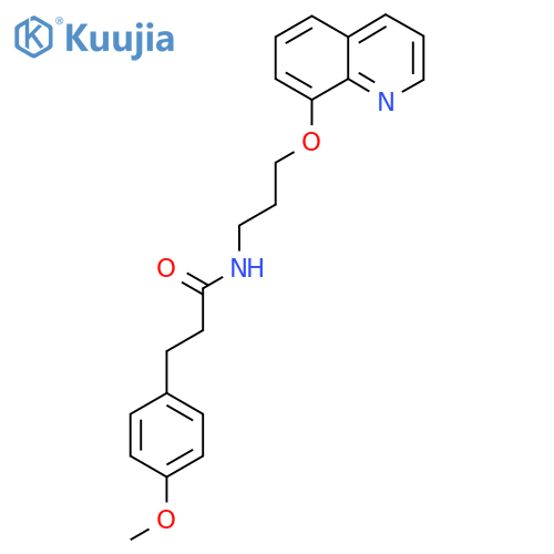 3-(4-methoxyphenyl)-N-3-(quinolin-8-yloxy)propylpropanamide structure