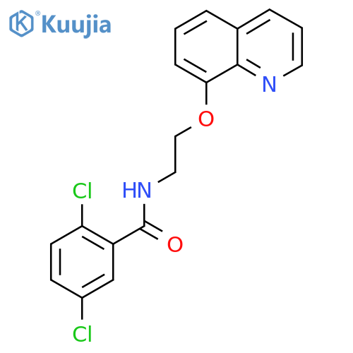 2,5-dichloro-N-2-(quinolin-8-yloxy)ethylbenzamide structure