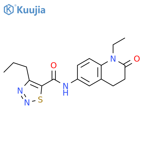 N-(1-ethyl-2-oxo-1,2,3,4-tetrahydroquinolin-6-yl)-4-propyl-1,2,3-thiadiazole-5-carboxamide structure