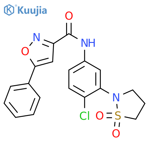 N-4-chloro-3-(1,1-dioxo-1lambda6,2-thiazolidin-2-yl)phenyl-5-phenyl-1,2-oxazole-3-carboxamide structure