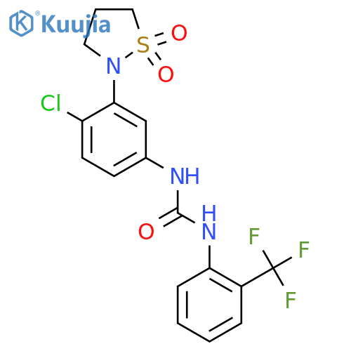 3-4-chloro-3-(1,1-dioxo-1lambda6,2-thiazolidin-2-yl)phenyl-1-2-(trifluoromethyl)phenylurea structure