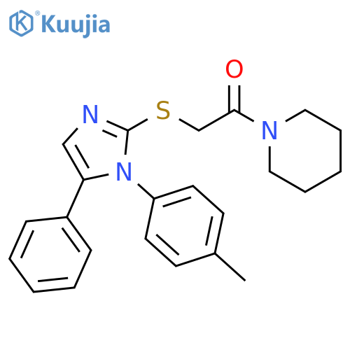 2-{[1-(4-methylphenyl)-5-phenyl-1H-imidazol-2-yl]sulfanyl}-1-(piperidin-1-yl)ethan-1-one structure