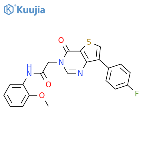 2-[7-(4-fluorophenyl)-4-oxo-3H,4H-thieno[3,2-d]pyrimidin-3-yl]-N-(2-methoxyphenyl)acetamide structure