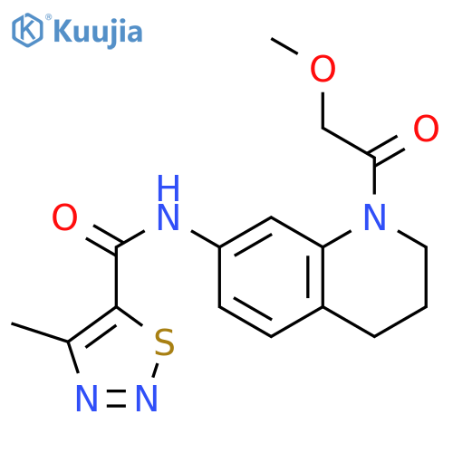 N-[1-(2-methoxyacetyl)-1,2,3,4-tetrahydroquinolin-7-yl]-4-methyl-1,2,3-thiadiazole-5-carboxamide structure