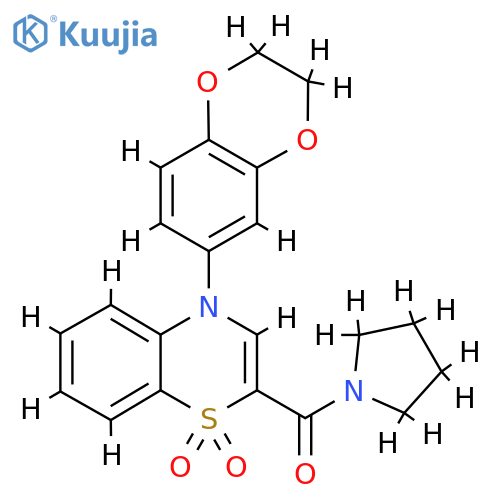 4-(2,3-dihydro-1,4-benzodioxin-6-yl)-2-(pyrrolidine-1-carbonyl)-4H-1lambda6,4-benzothiazine-1,1-dione structure