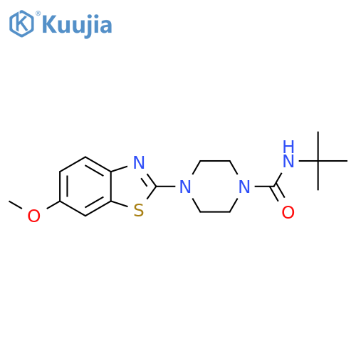 N-tert-butyl-4-(6-methoxy-1,3-benzothiazol-2-yl)piperazine-1-carboxamide structure