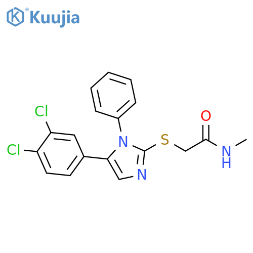 2-{[5-(3,4-dichlorophenyl)-1-phenyl-1H-imidazol-2-yl]sulfanyl}-N-methylacetamide structure