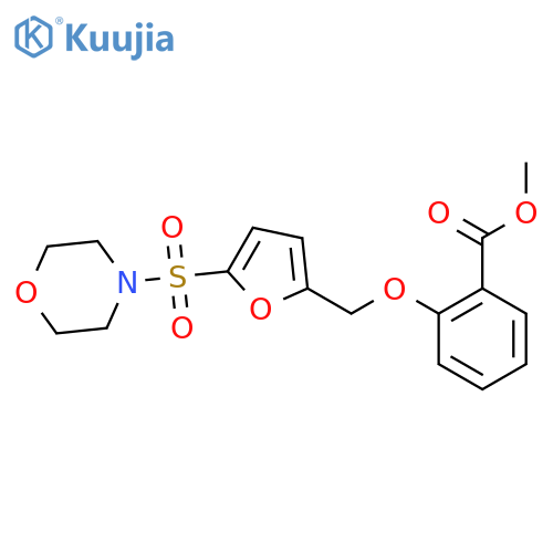 methyl 2-{5-(morpholine-4-sulfonyl)furan-2-ylmethoxy}benzoate structure