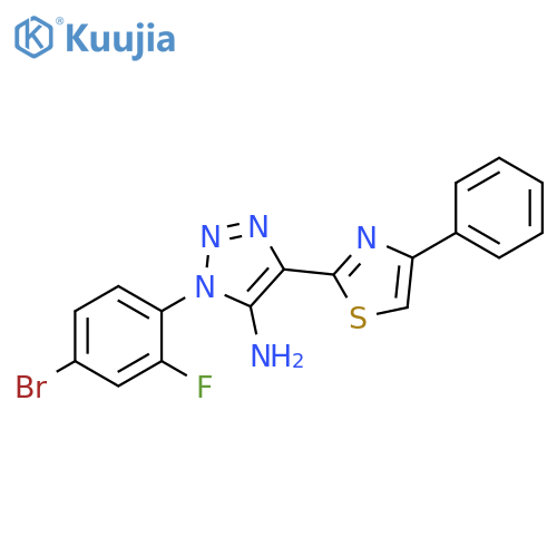 1-(4-bromo-2-fluorophenyl)-4-(4-phenyl-1,3-thiazol-2-yl)-1H-1,2,3-triazol-5-amine structure