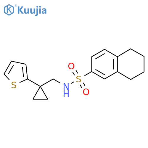 N-{1-(thiophen-2-yl)cyclopropylmethyl}-5,6,7,8-tetrahydronaphthalene-2-sulfonamide structure