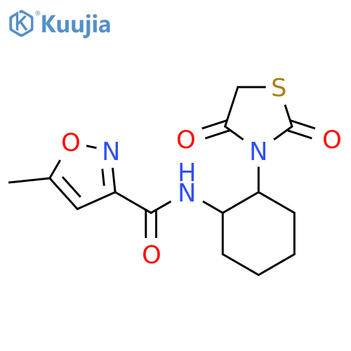 N-2-(2,4-dioxo-1,3-thiazolidin-3-yl)cyclohexyl-5-methyl-1,2-oxazole-3-carboxamide structure